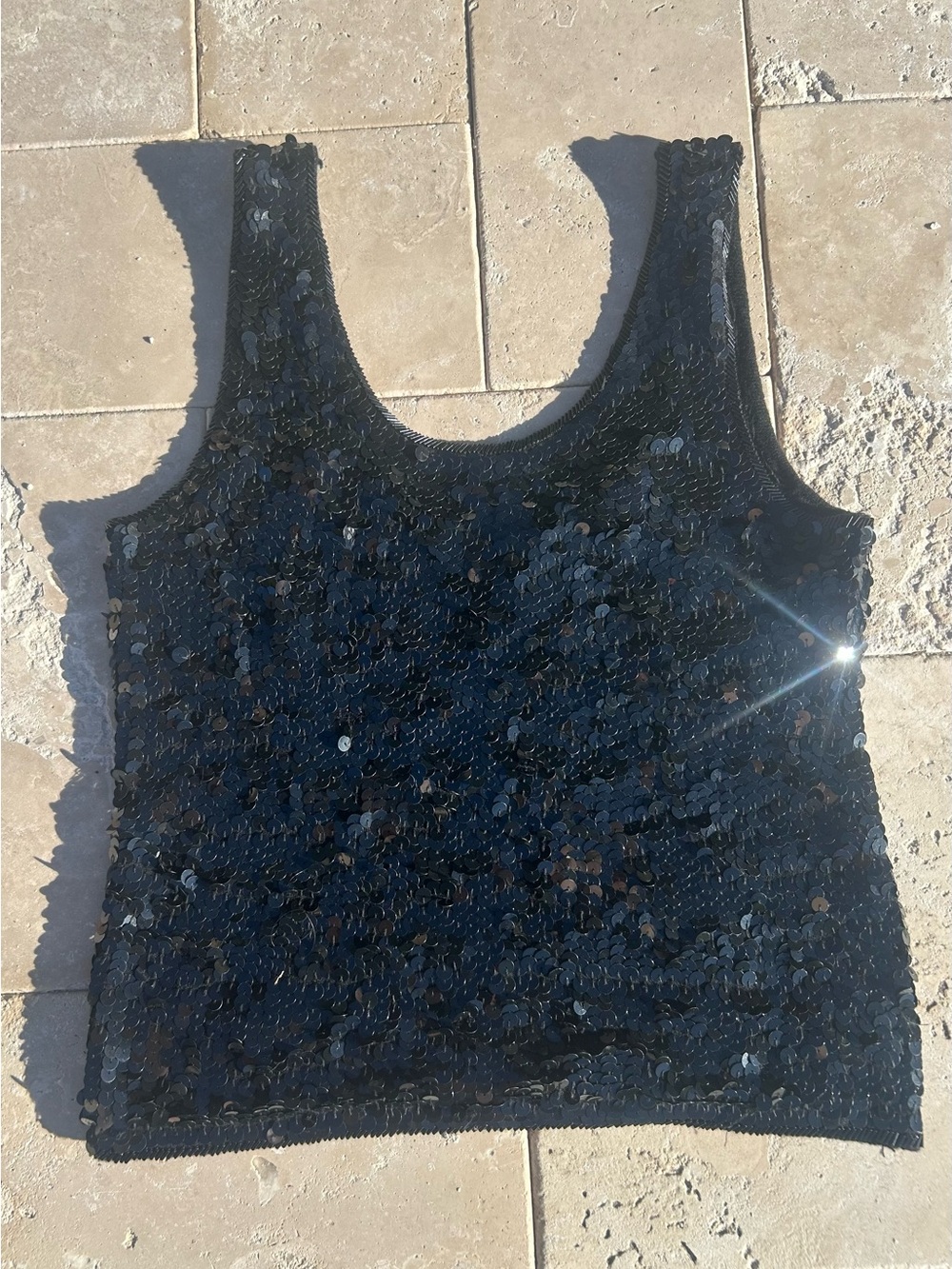 Gorgeous Vintage Cathy Hardwick Lambswool sequin tank